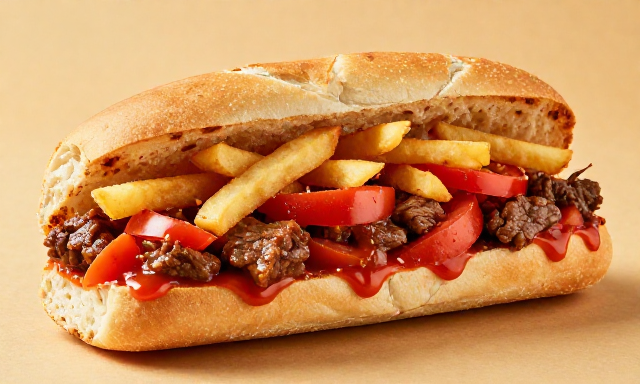 Lomo Saltado Sandwich